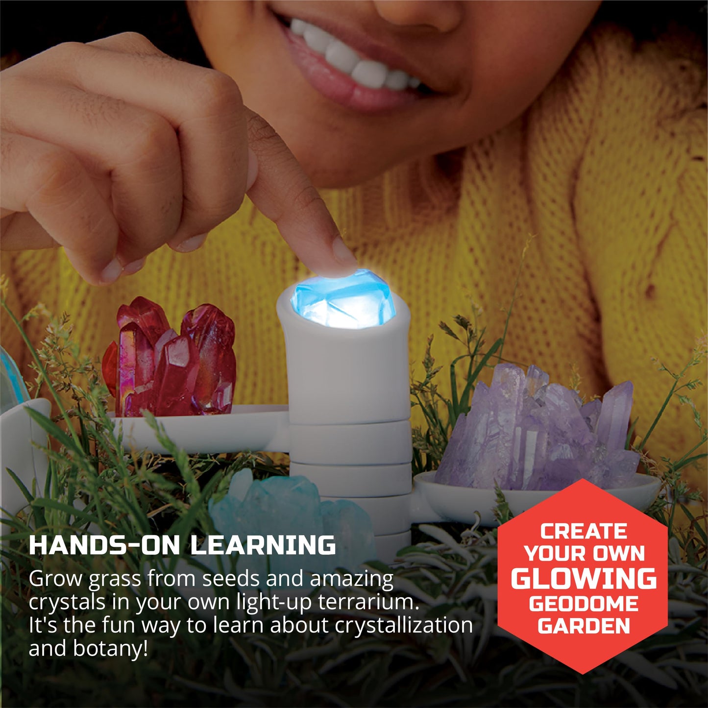 Discovery DIY Light-Up LED Terrarium Kit | Geodome Grow Crystal Formations