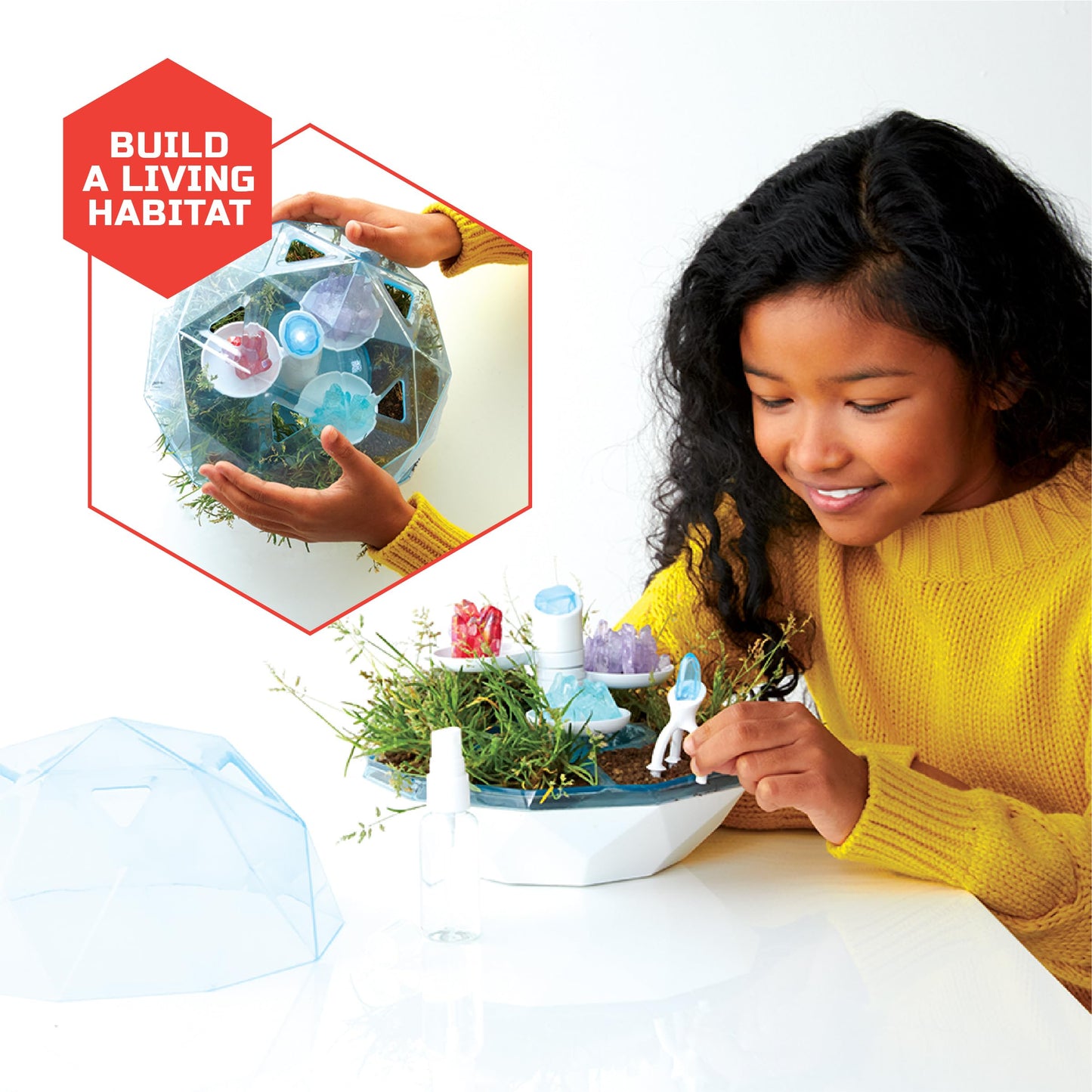 Discovery DIY Light-Up LED Terrarium Kit | Geodome Grow Crystal Formations