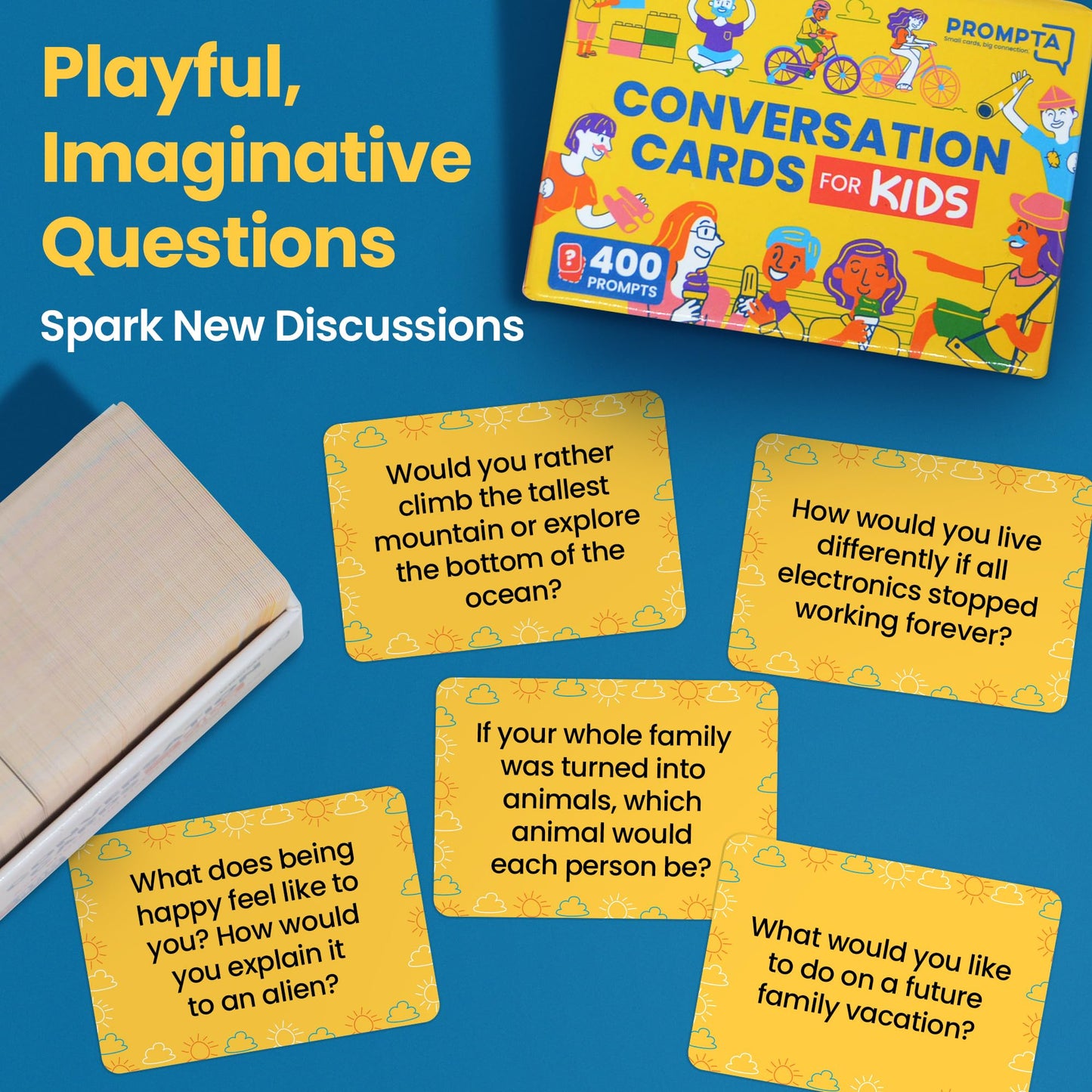 Discussables 400 Conversation Cards for Kids – Engage, Laugh, and Grow Closer During Family Dinners, Game Nights, and Road Trips