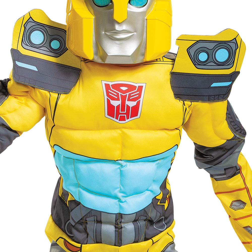 Disguise Kid's Transformers Bumblebee Muscle Costume – Official Bumblebee Cosplay for Kids