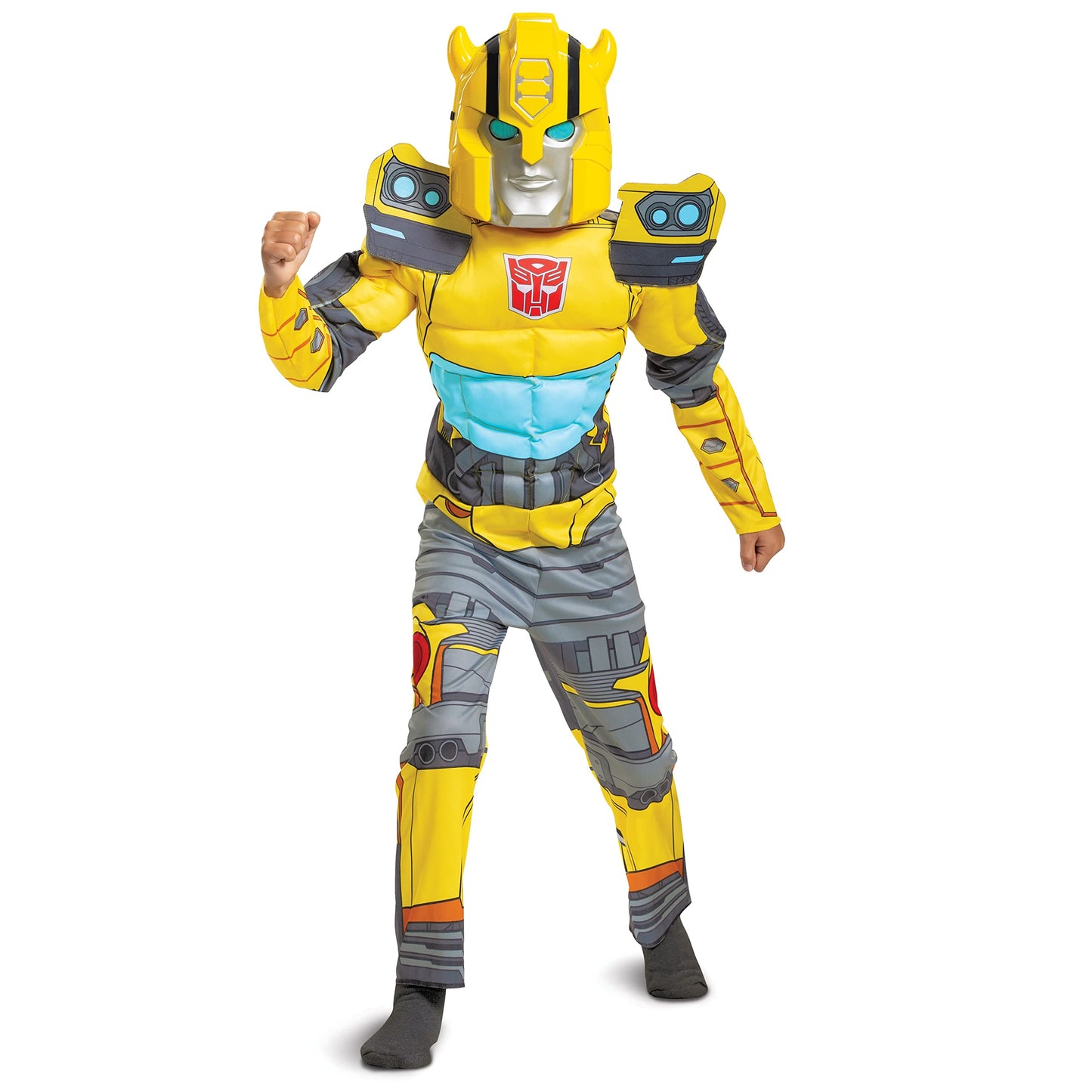 Disguise Kid's Transformers Bumblebee Muscle Costume – Official Bumblebee Cosplay for Kids