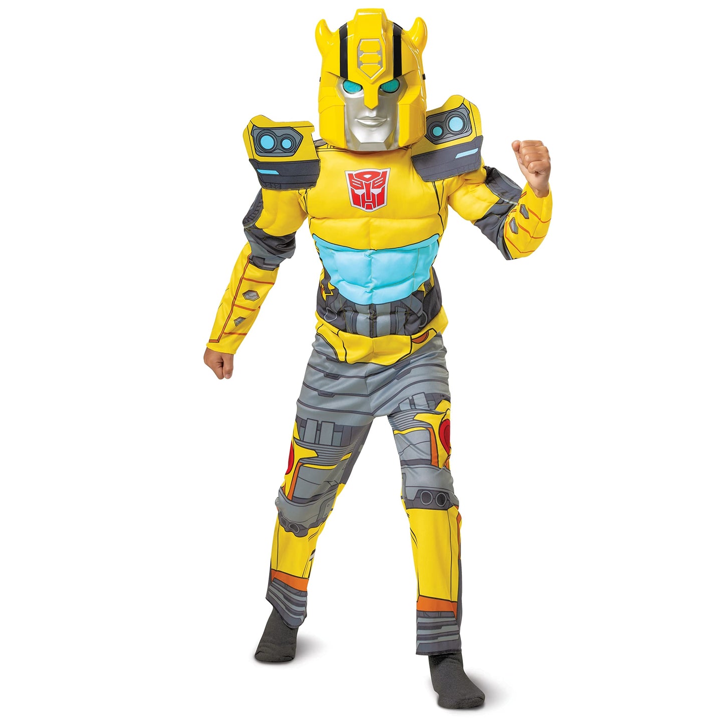 Disguise Kid's Transformers Bumblebee Muscle Costume – Official Bumblebee Cosplay for Kids