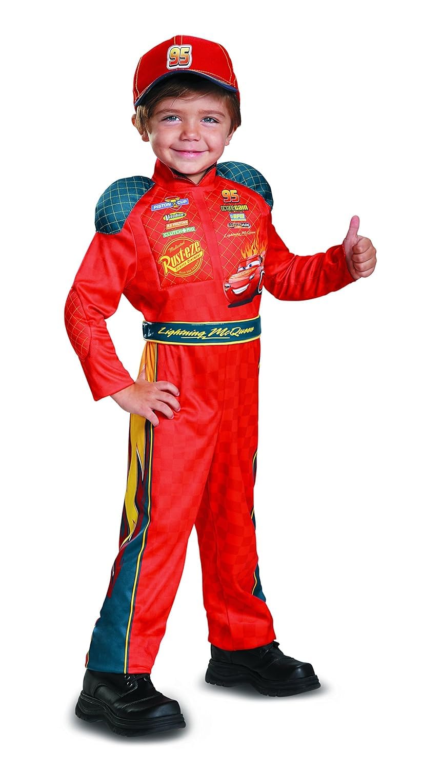 Disguise Cars 3 Lightning McQueen Toddler Costume | Red, Medium (3T-4T)