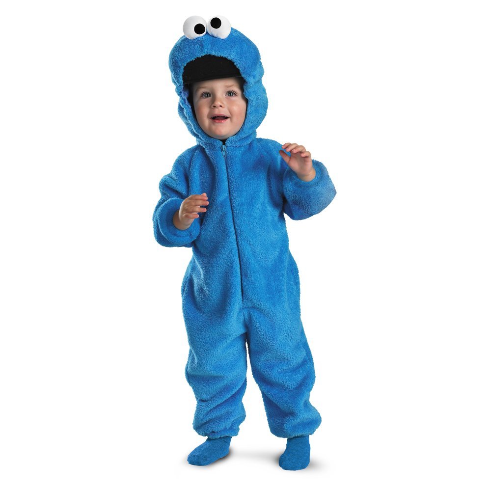 Disguise Cookie Monster Deluxe Two-Sided Plush Jumpsuit Costume – Medium (3T-4T)