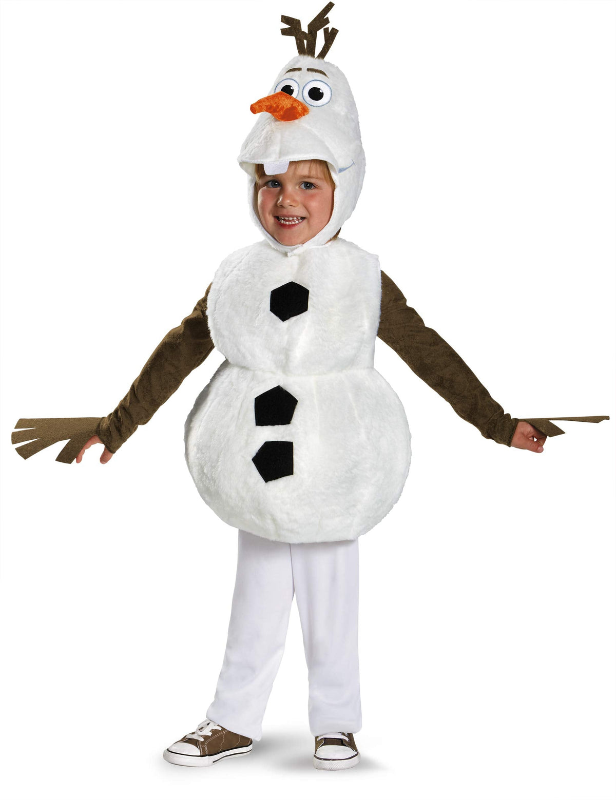 Disguise Olaf Deluxe Toddler Costume – White 3T-4T (Toddler M) | Officially Licensed