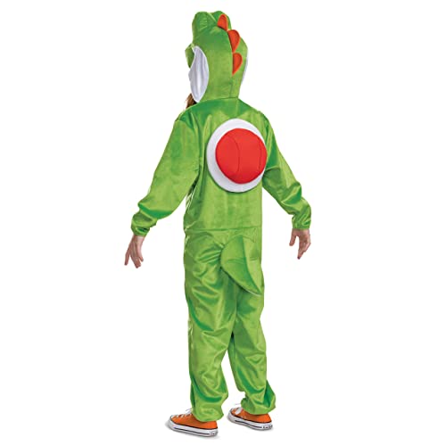 Disguise Yoshi Costume Hooded Jumpsuit - Kids Size 4-6 | Official Super Mario