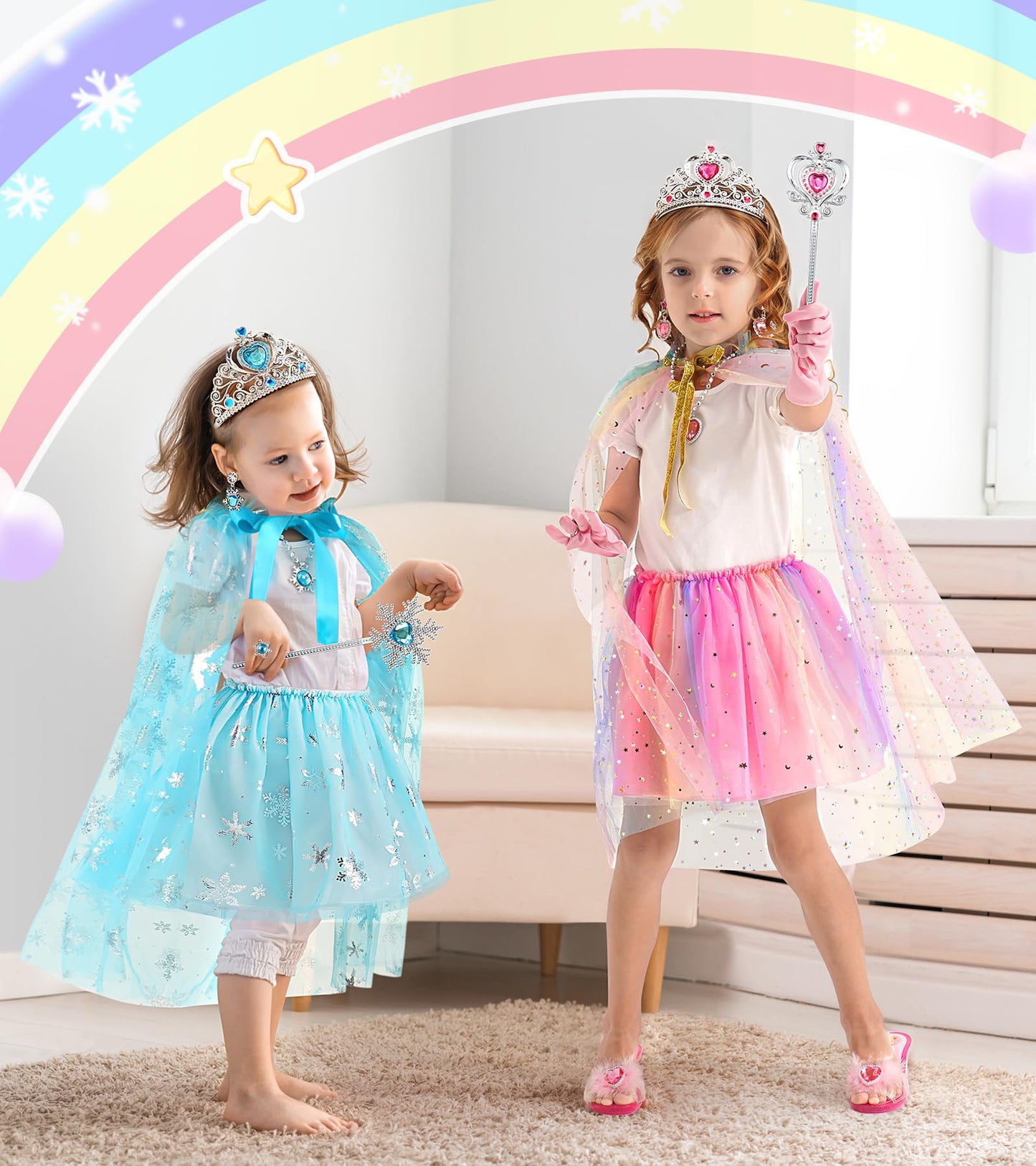 DISHIO Princess Dress Up Shoes & Jewelry Boutique for Girls – Pretend Play Costume Set