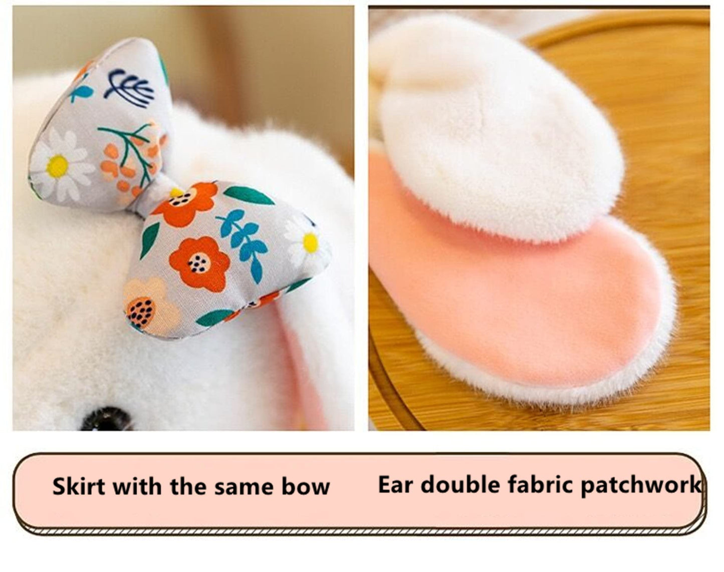 DiSiMi Soft Plush Rabbit with Flower Skirt – Embraceable, Washable Kids Toy