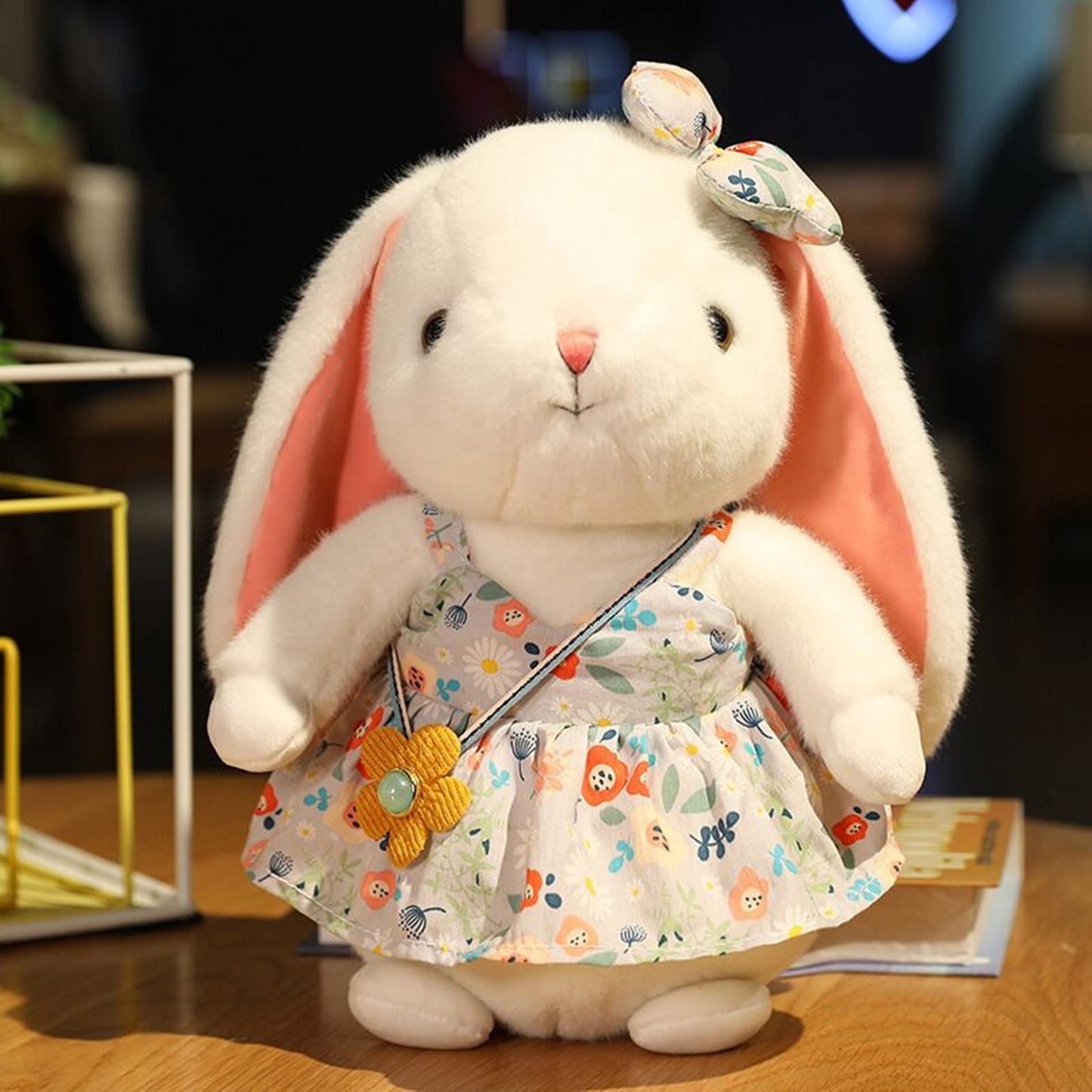 DiSiMi Soft Plush Rabbit with Flower Skirt – Embraceable, Washable Kids Toy