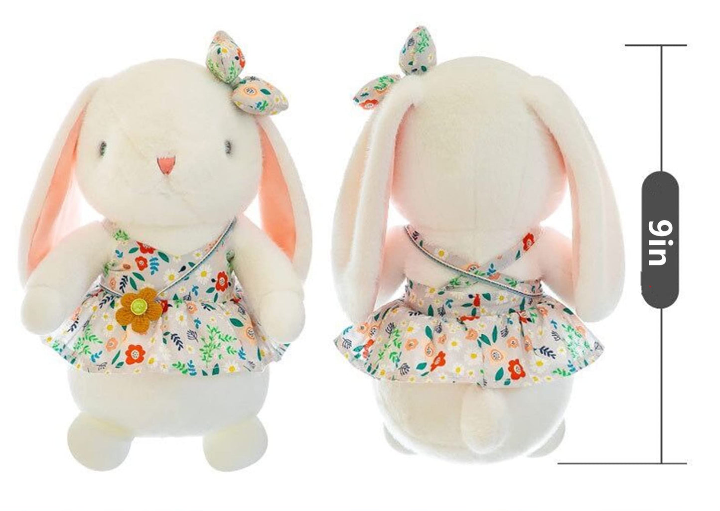 DiSiMi Soft Plush Rabbit with Flower Skirt – Embraceable, Washable Kids Toy