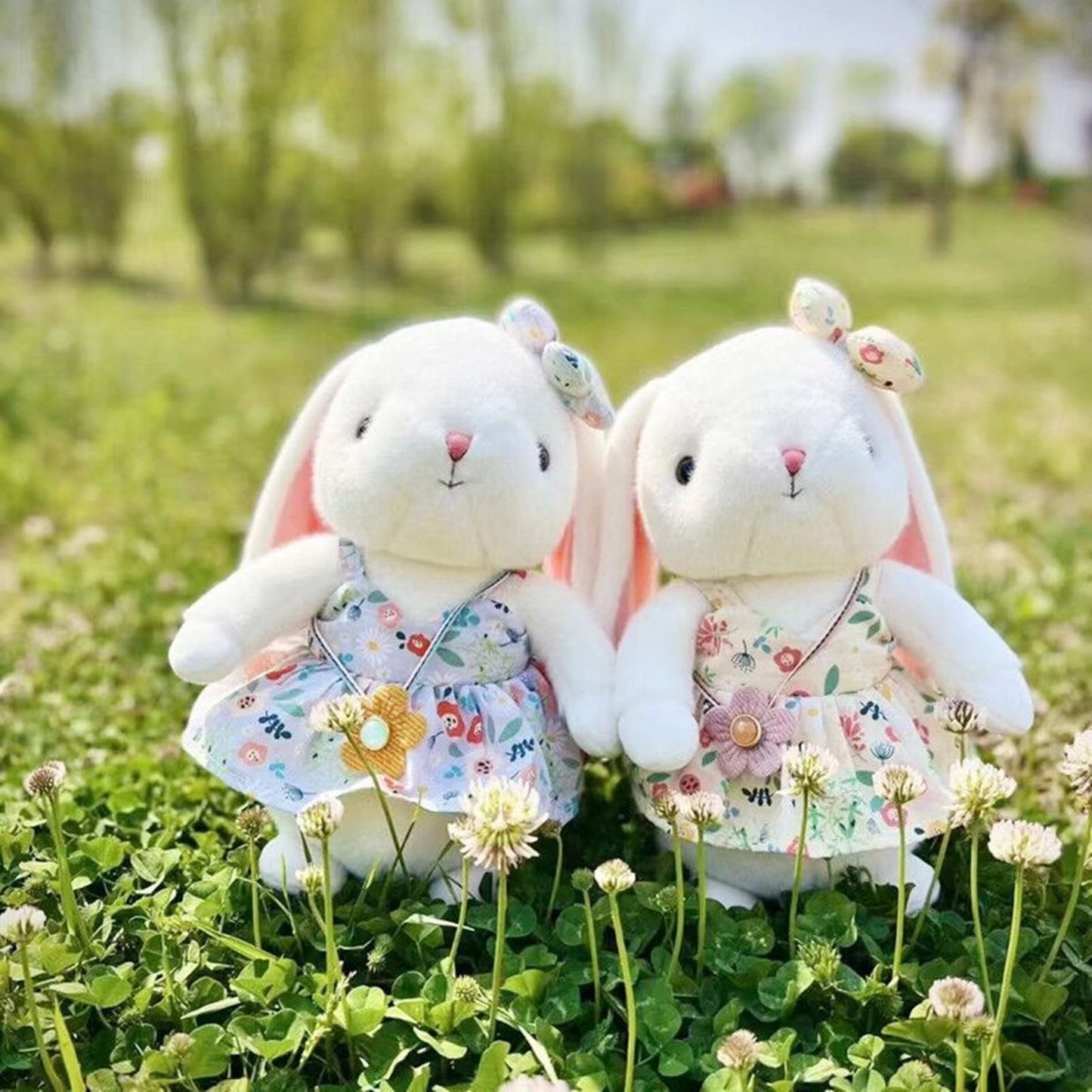 DiSiMi Soft Plush Rabbit with Flower Skirt – Embraceable, Washable Kids Toy