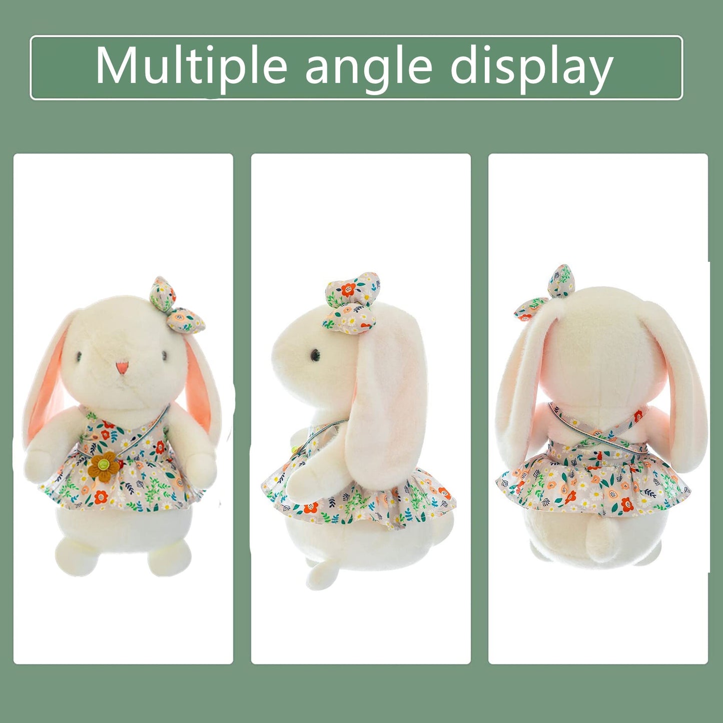 DiSiMi Soft Plush Rabbit with Flower Skirt – Embraceable, Washable Kids Toy