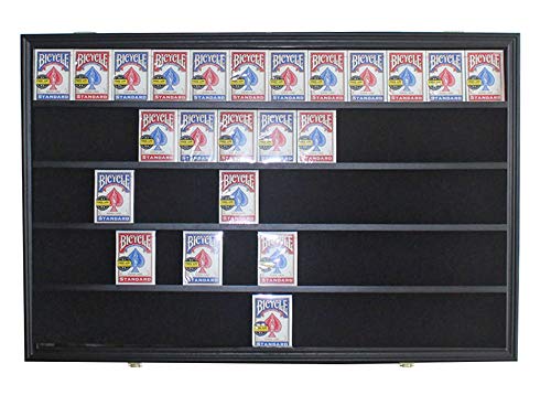 DisplayGifts Playing Card Display Case - 60 Deck Capacity, UV-Protected Acrylic Door, Wall-Mount