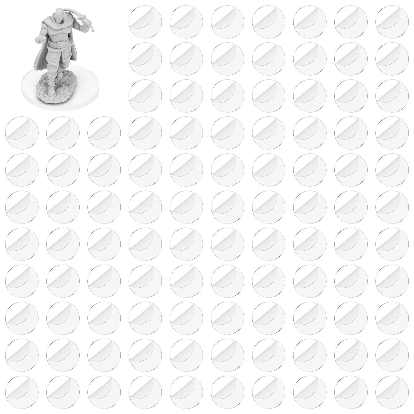 DisplayMore 100Pcs Round 30mm Clear Acrylic Bases – 2mm Thick