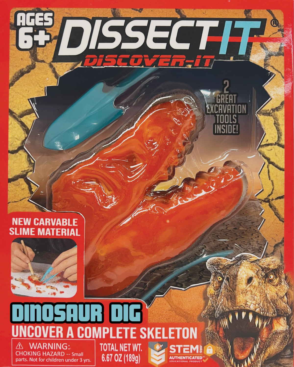 Dissect-It Discover-It Dinosaur Dig Kit – Safe, Mess-Free Dino Fossils for At-Home STEM (Ages 6+)
