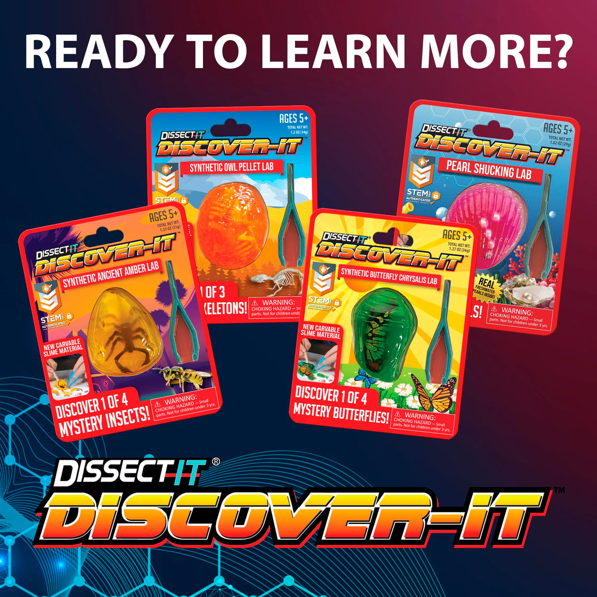 Dissect-It Discover-It Dinosaur Dig Kit – Safe, Mess-Free Dino Fossils for At-Home STEM (Ages 6+)