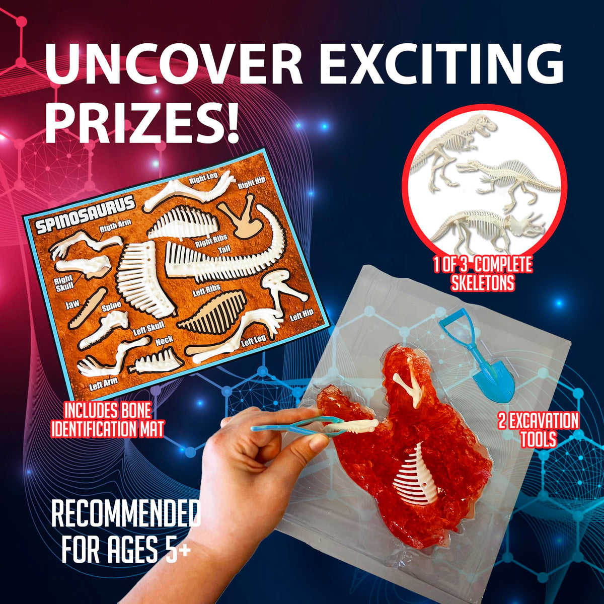 Dissect-It Discover-It Dinosaur Dig Kit – Safe, Mess-Free Dino Fossils for At-Home STEM (Ages 6+)