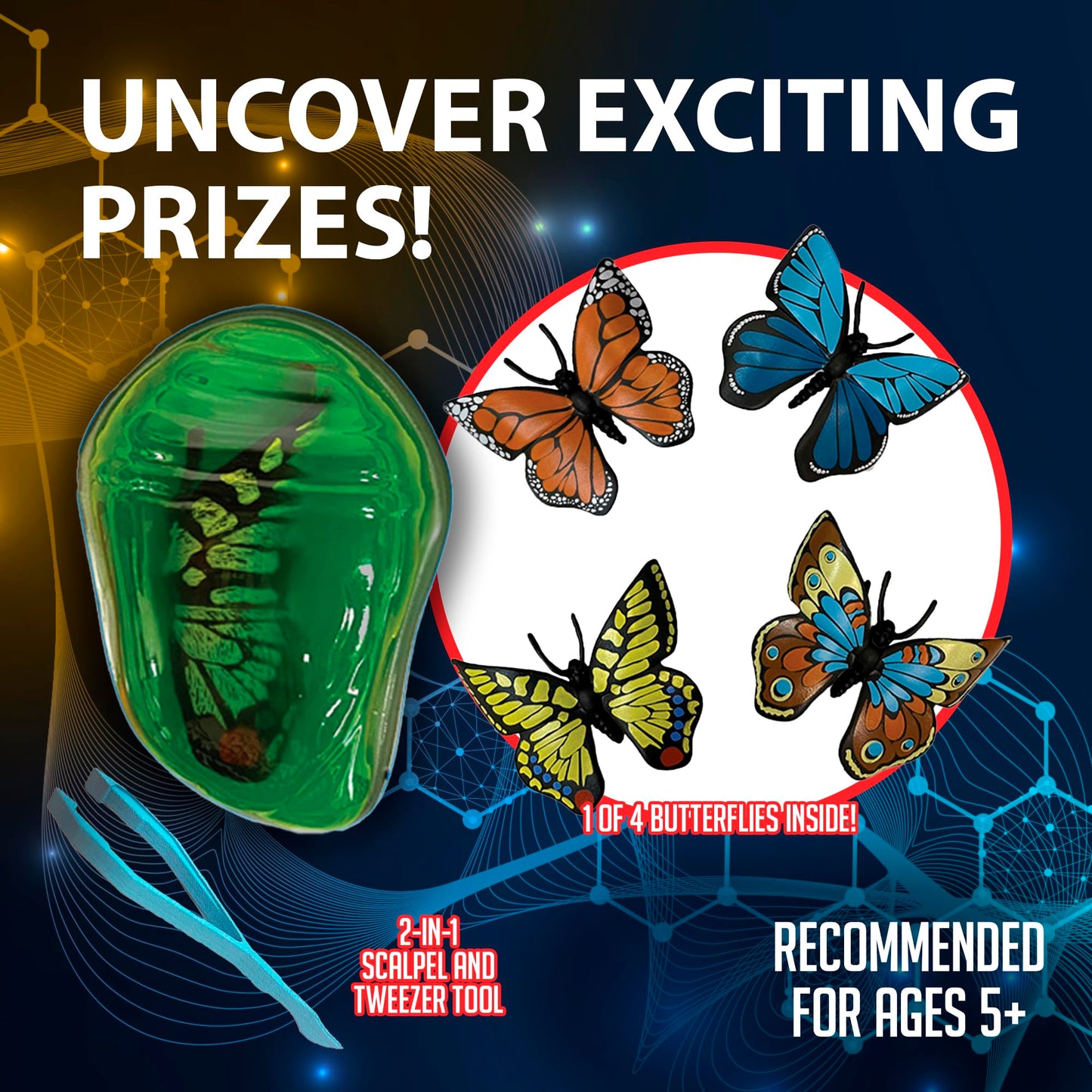 Dissect It Discover-It Butterfly Metamorphosis Kit for Kids | Synthetic Dissection Lab & STEM Toy (Ages 5+)