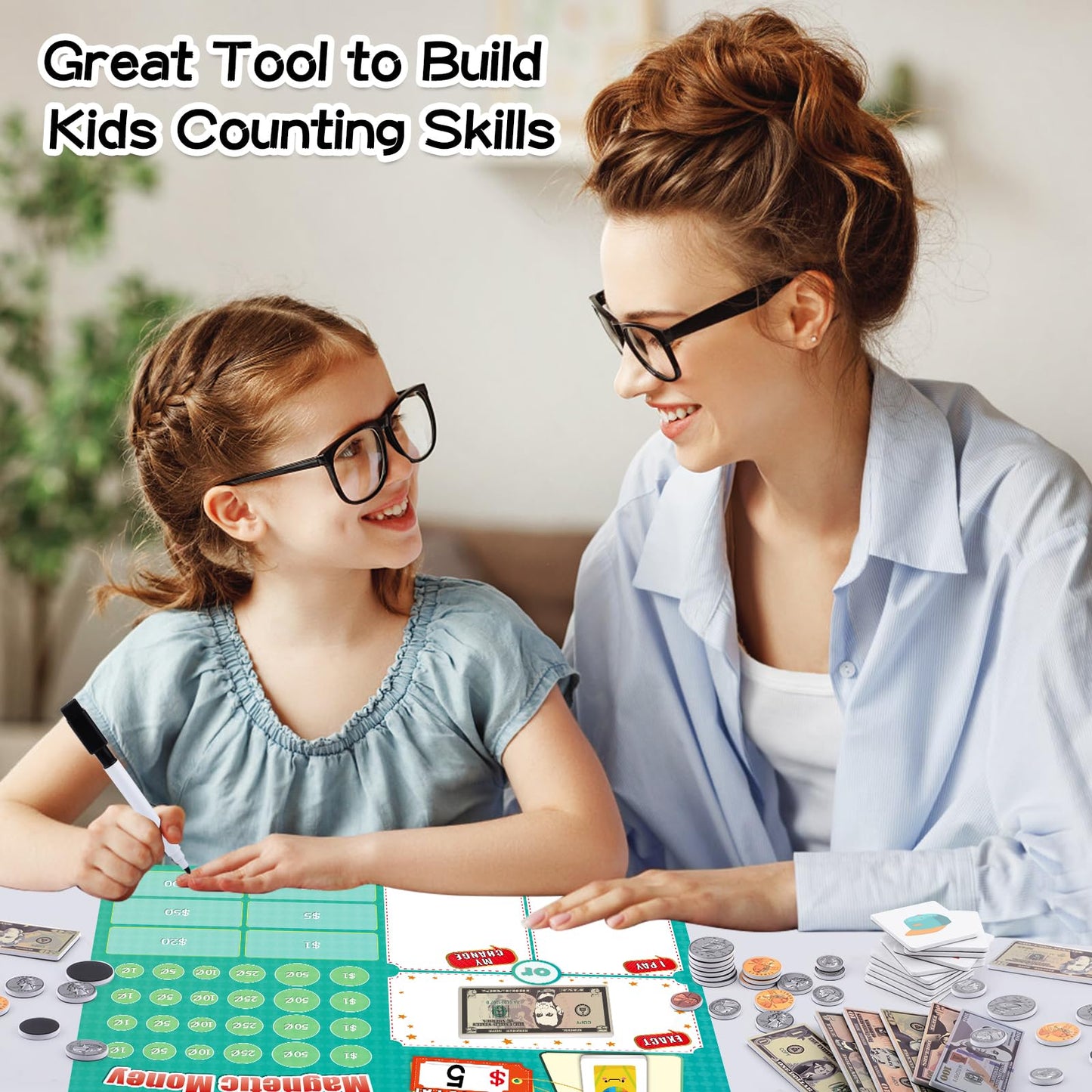 Distasio Magnetic Play Money for Kids – Realistic Pretend Money & Learning