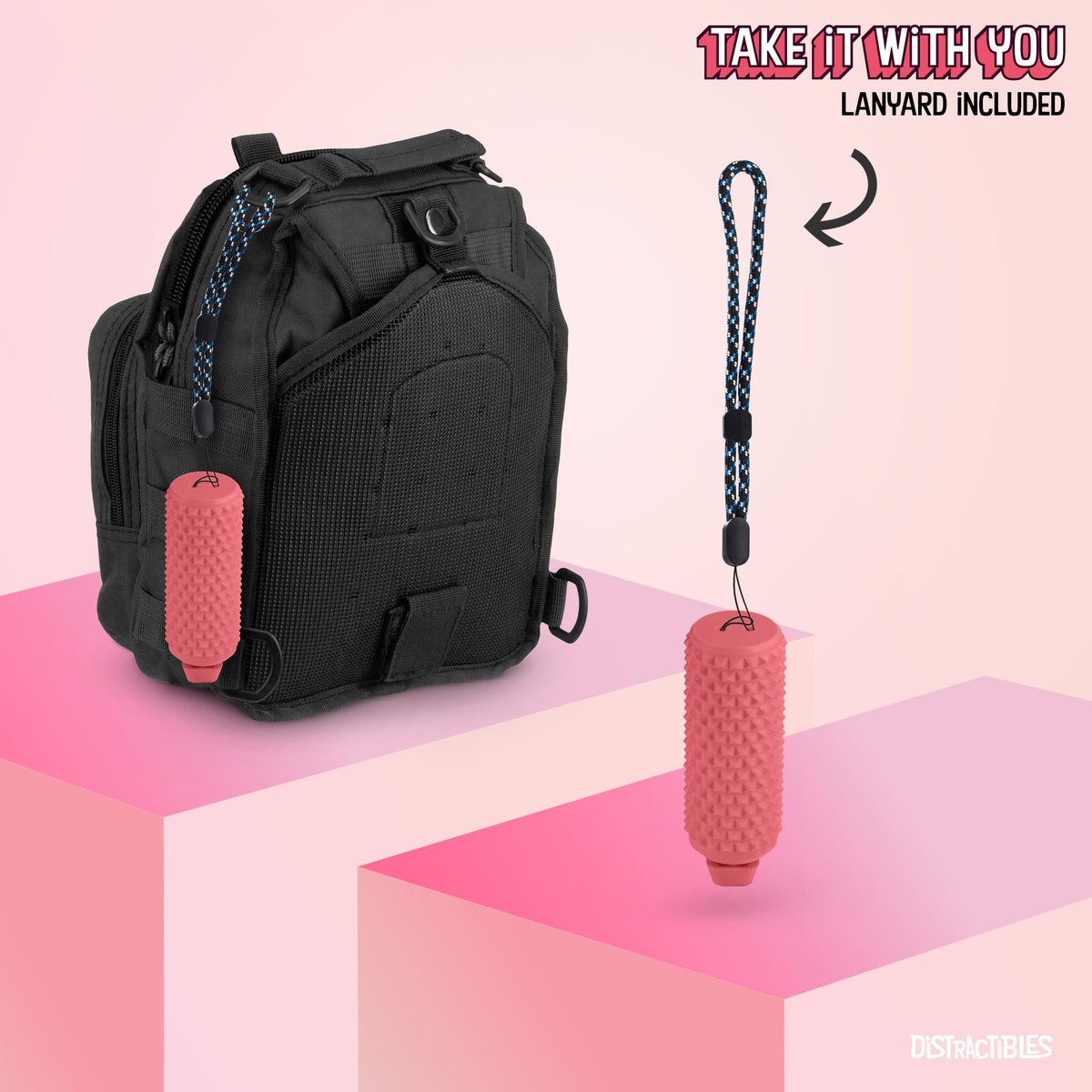 Distractibles Sensory Roller Fidget with Clicker – Pink