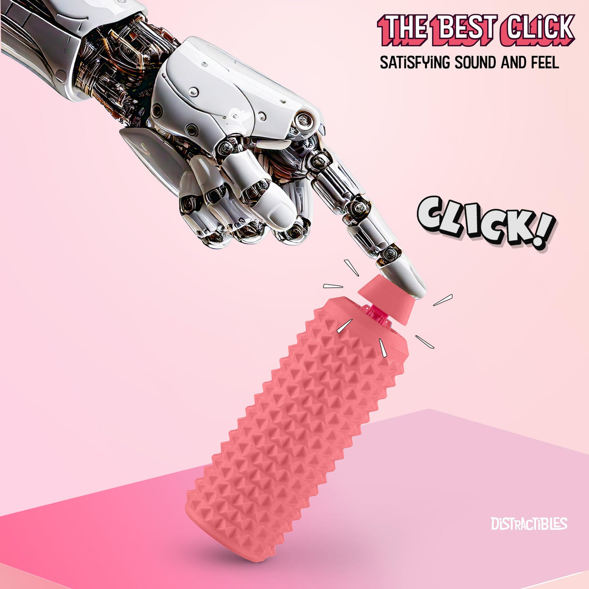 Distractibles Sensory Roller Fidget with Clicker – Pink