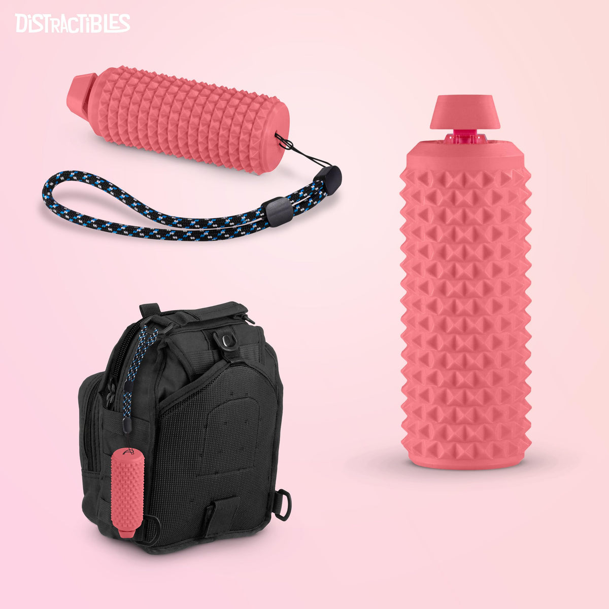 Distractibles Sensory Roller Fidget with Clicker – Pink
