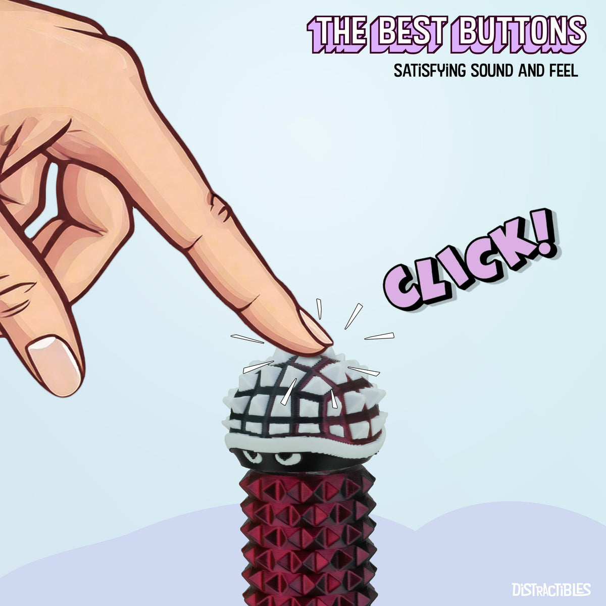 Distractibles Shelly Neon Crimson – Sensory Fidget Toy for Focus & Calm