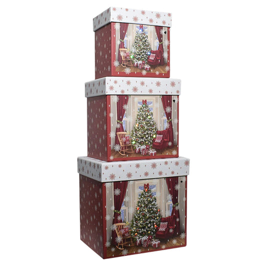 Gift Box Set Of 3    Christmas tree  Tree with led lights