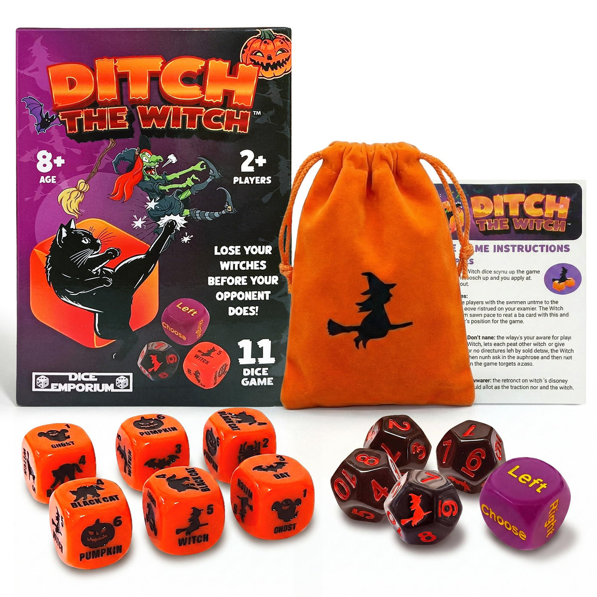 Ditch the Witch Dice Game – Fast-Paced Family Dice Game for 2-4 Players (Ages 8+)