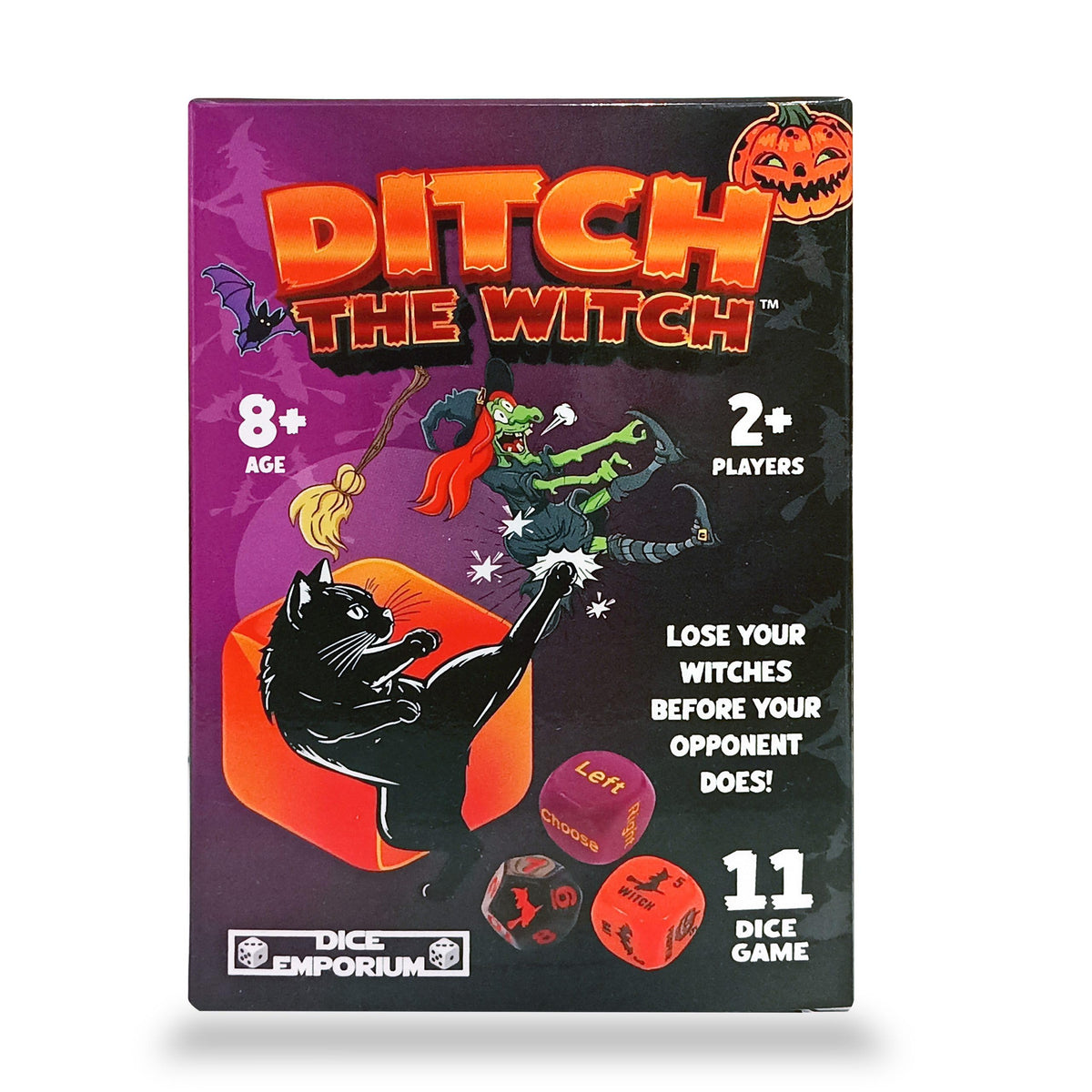Ditch the Witch Dice Game – Fast-Paced Family Dice Game for 2-4 Players (Ages 8+)