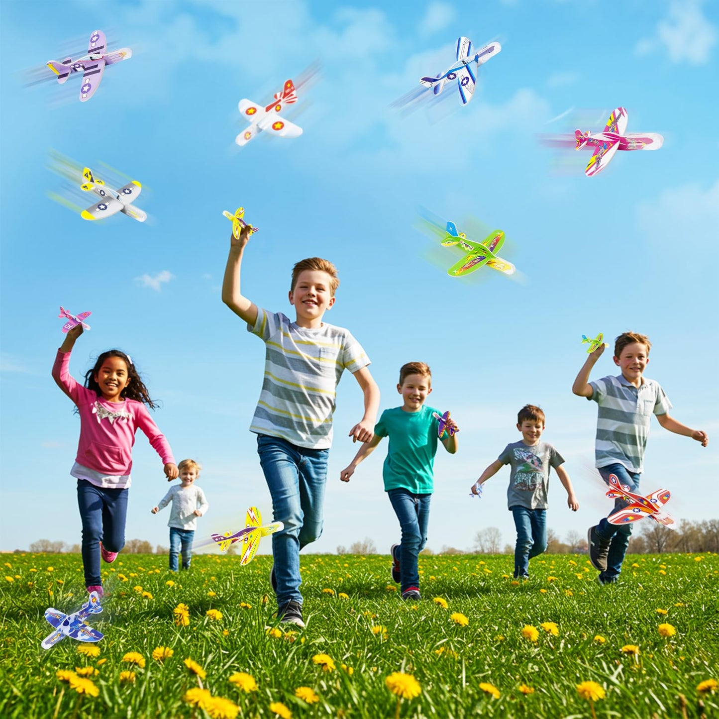 Diteryy 60 Pack Foam Airplanes for Kids – Easy Throwing Gliders, Colorful Party Favors