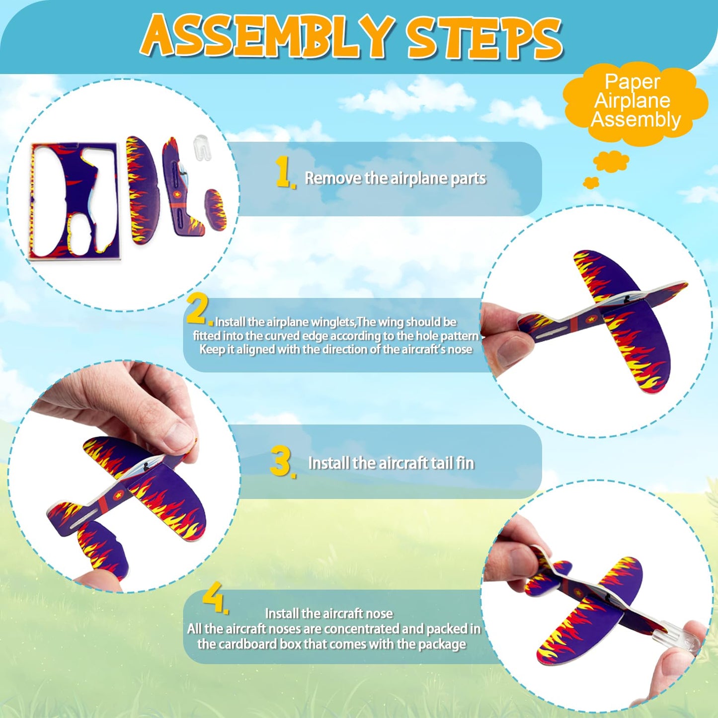Diteryy 60 Pack Foam Airplanes for Kids – Easy Throwing Gliders, Colorful Party Favors