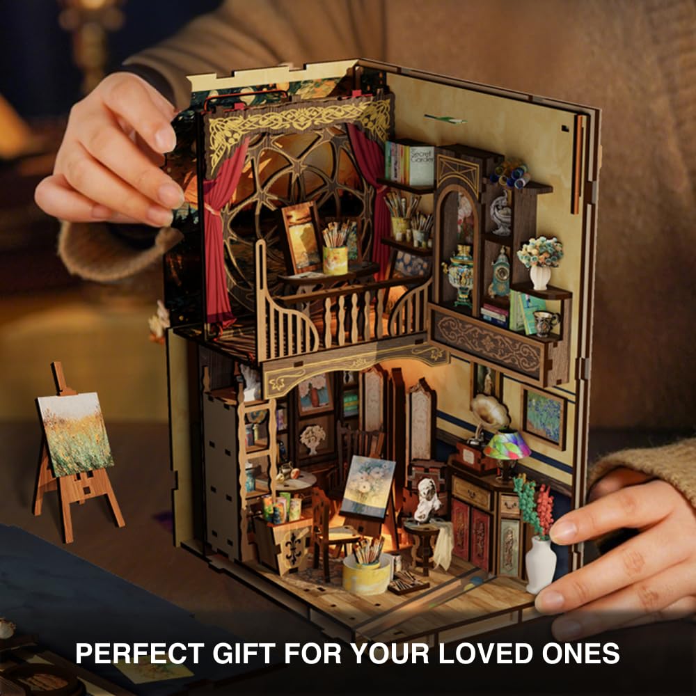 Ditila Starry Night Book Nook Kit for Adults – LED 3D Wooden Puzzle