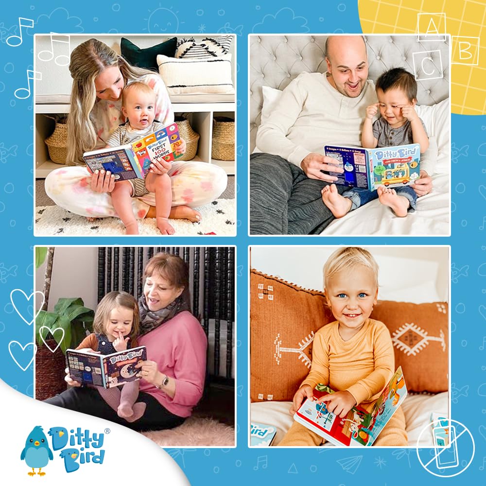 Ditty Bird Talking Books 100 Words | Interactive Toddler Books for Vocabulary & Speech Learning