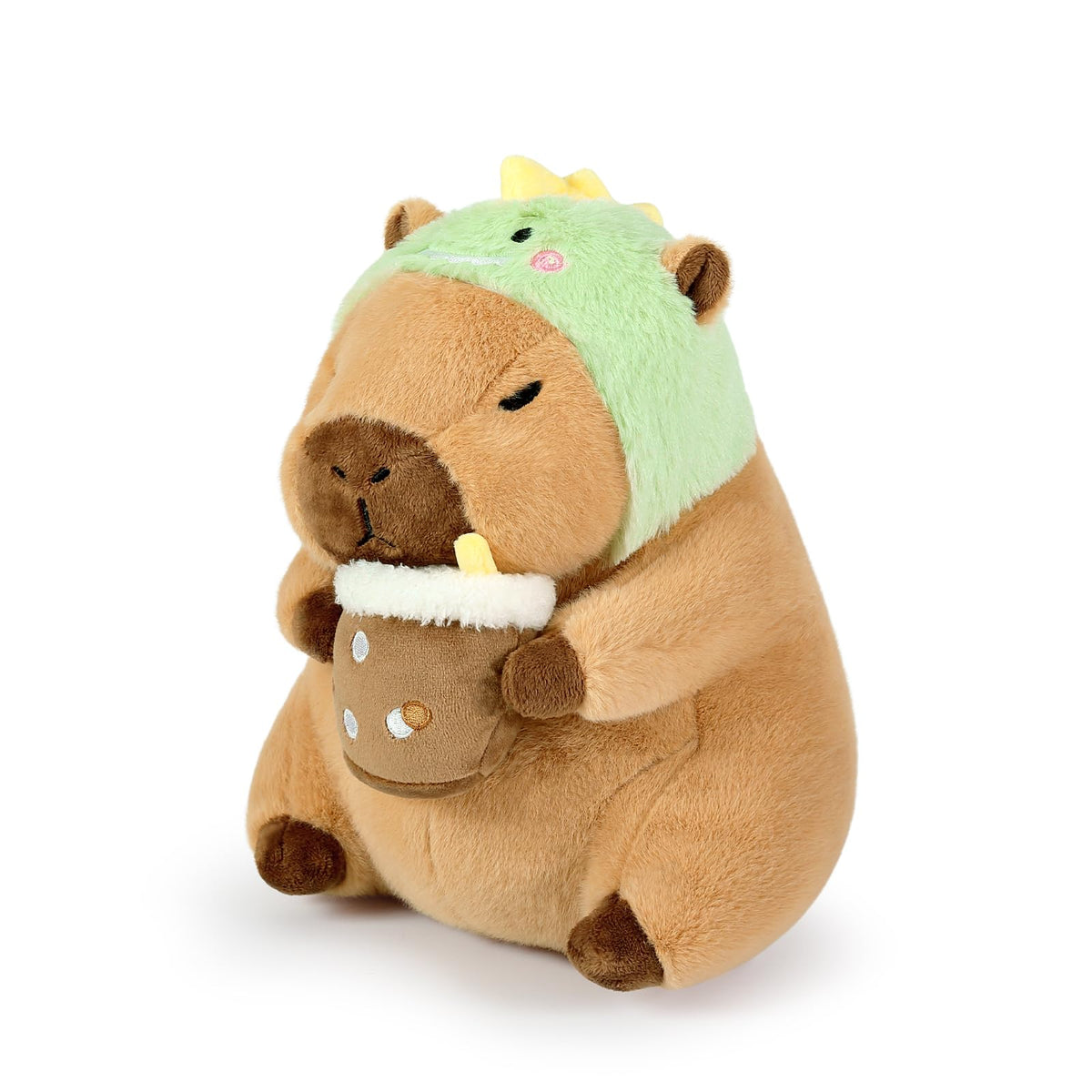 Ditucu Cute Capybara Plush 11 Inch — Dinosaur Milk Tea Pillow Toy