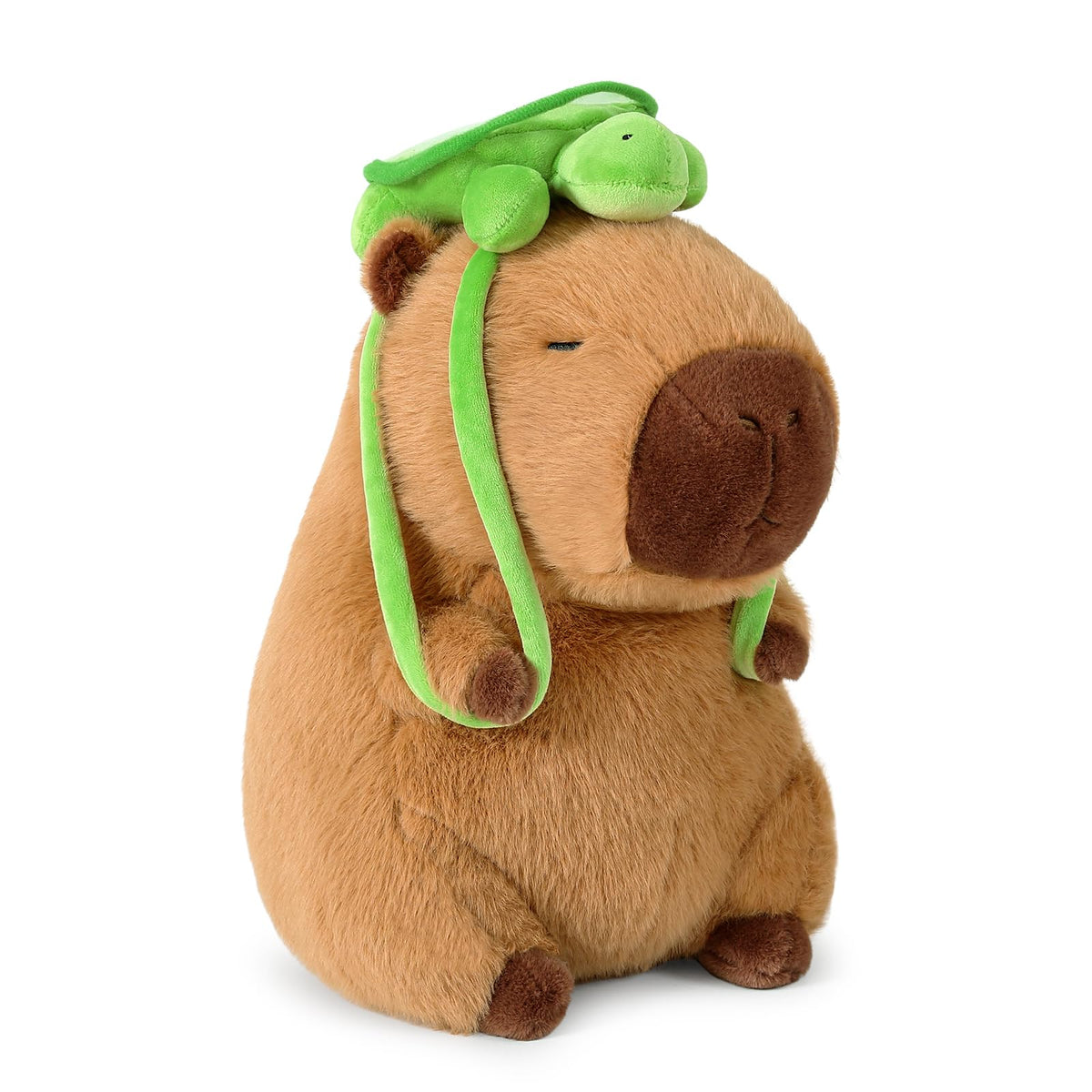 Ditucu Cute Capybara Plush with Turtle Backpack – 9 Inch Brown