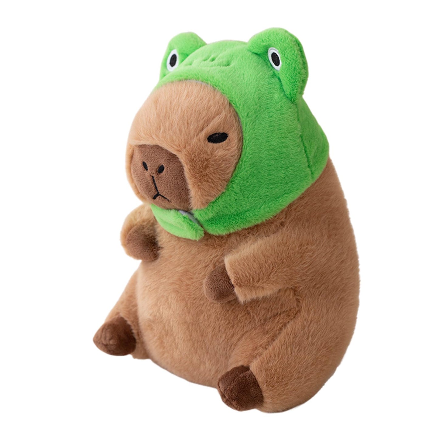 Ditucu Cute Capybara Plush Pillow with Detachable Frog Hat – 11 inch