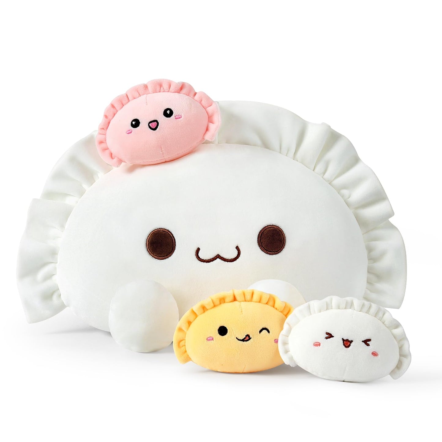 Ditucu Cute Dumpling Plush Pillow Mommy 14in with 3 Littles 4in – Family Food Shaped Plushies