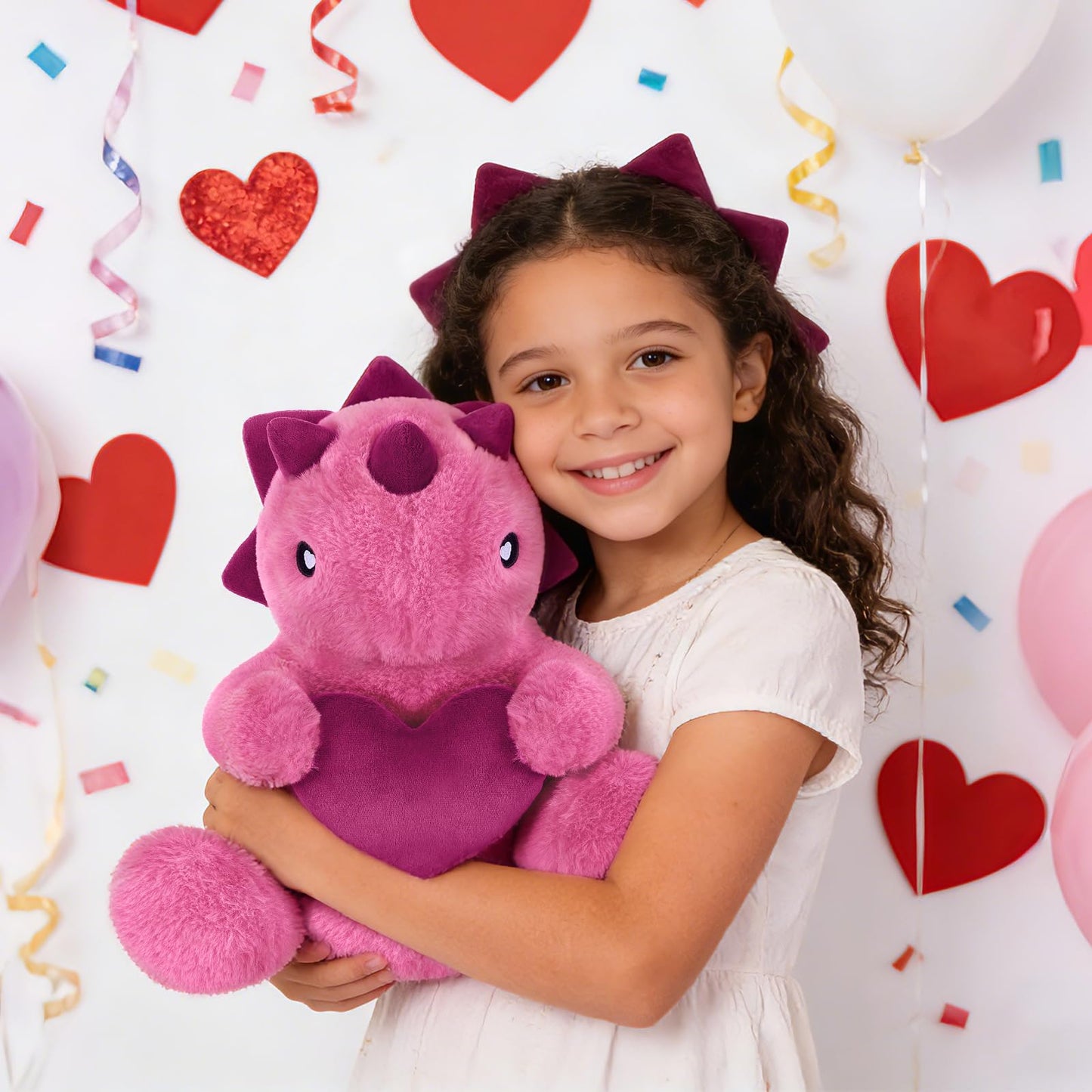Ditucu Original Loving Triceratops Plush – 12-Inch Heart Dino Gift