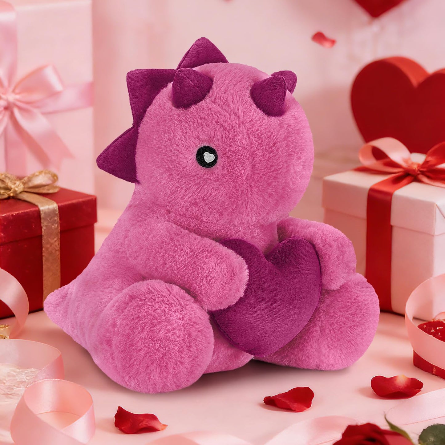 Ditucu Original Loving Triceratops Plush – 12-Inch Heart Dino Gift