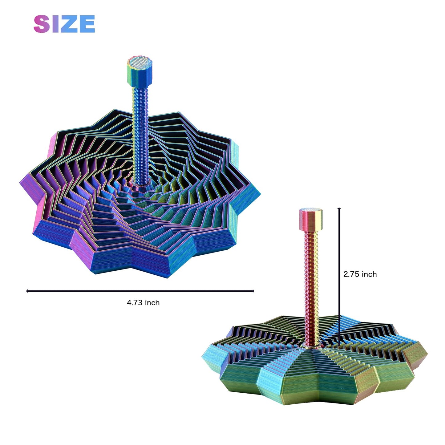 DITUFIDGTS Upgraded Star Fidget Toy – Detachable Handle & Color-Changing Spiral
