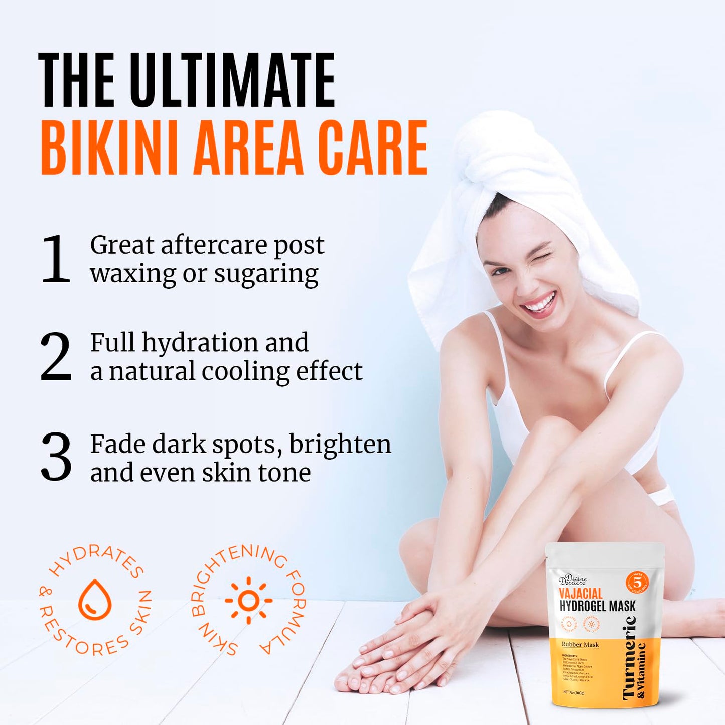 Divine Derriere Vajacial Hydrogel Mask – Premium Turmeric & Vitamin C Hydrojelly Kit