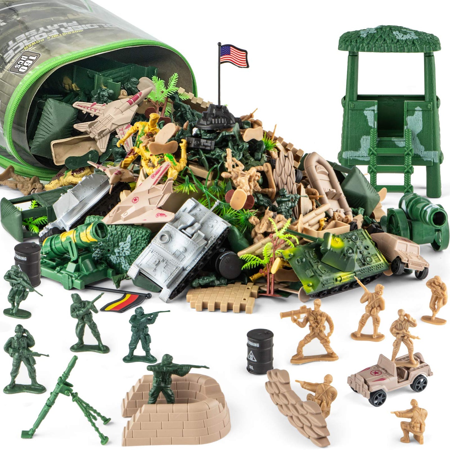 Divwa Army Men Toys – 160-Piece Military Base Set for Boys 8-12