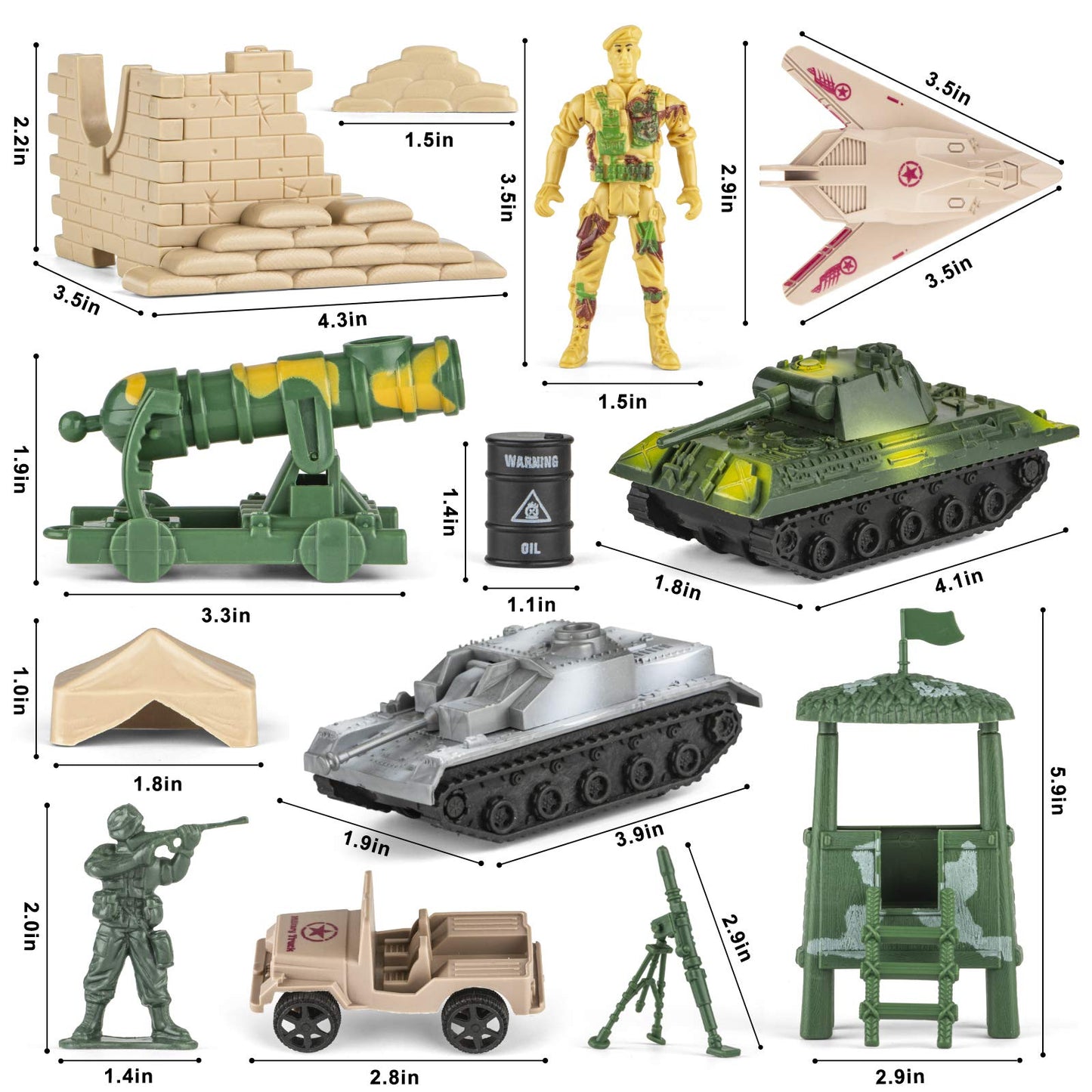Divwa Army Men Toys – 160-Piece Military Base Set for Boys 8-12