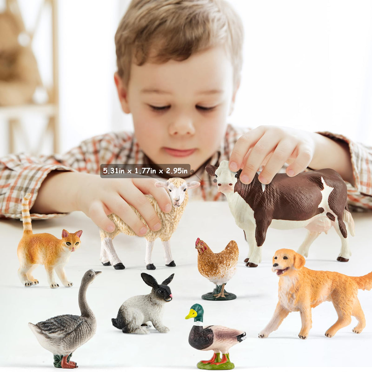 Divwa 15 Pcs Farm Animal Toy Set for Toddlers and Kids – Realistic Plastic Farm Animals