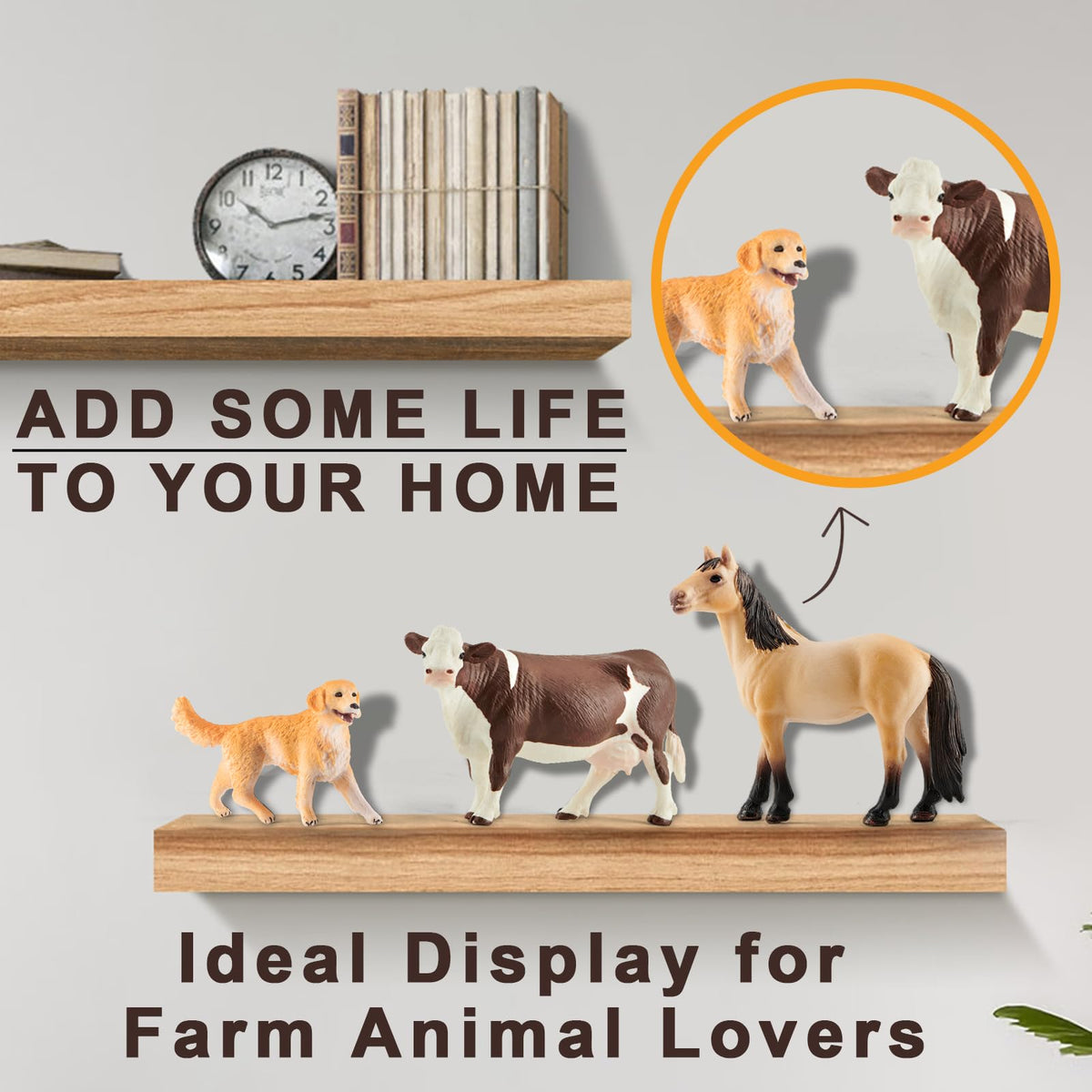 Divwa 15 Pcs Farm Animal Toy Set for Toddlers and Kids – Realistic Plastic Farm Animals