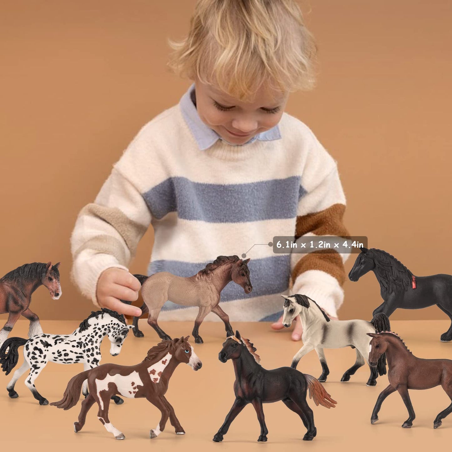 Divwa 8-Piece 6-Inch Plastic Horse Figures – Realistic Toy Set for Kids