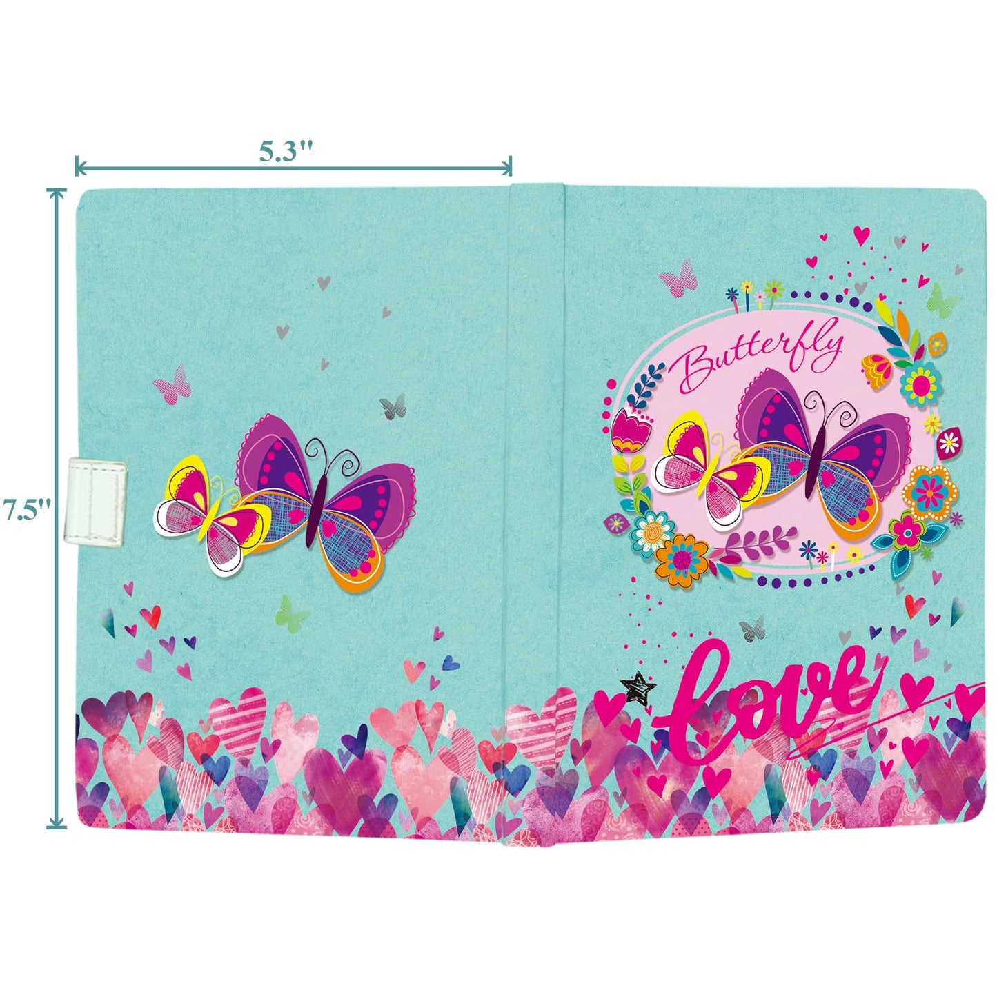 DWIYITTN Butterfly Journal for Girls — 192-Page Hardcover Diary with Magnetic Closure & Pen (5.3 x 7.5 in)