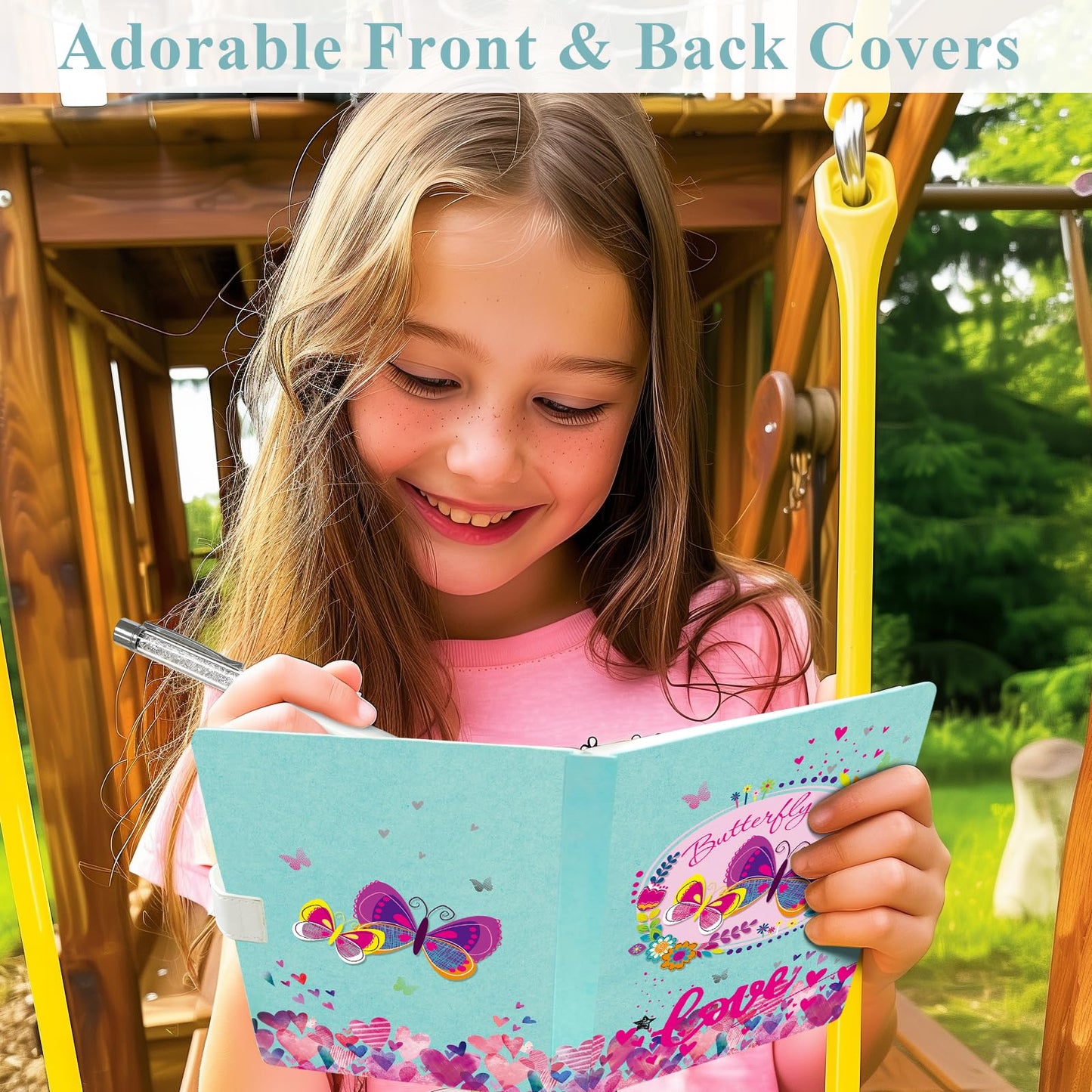 DWIYITTN Butterfly Journal for Girls — 192-Page Hardcover Diary with Magnetic Closure & Pen (5.3 x 7.5 in)