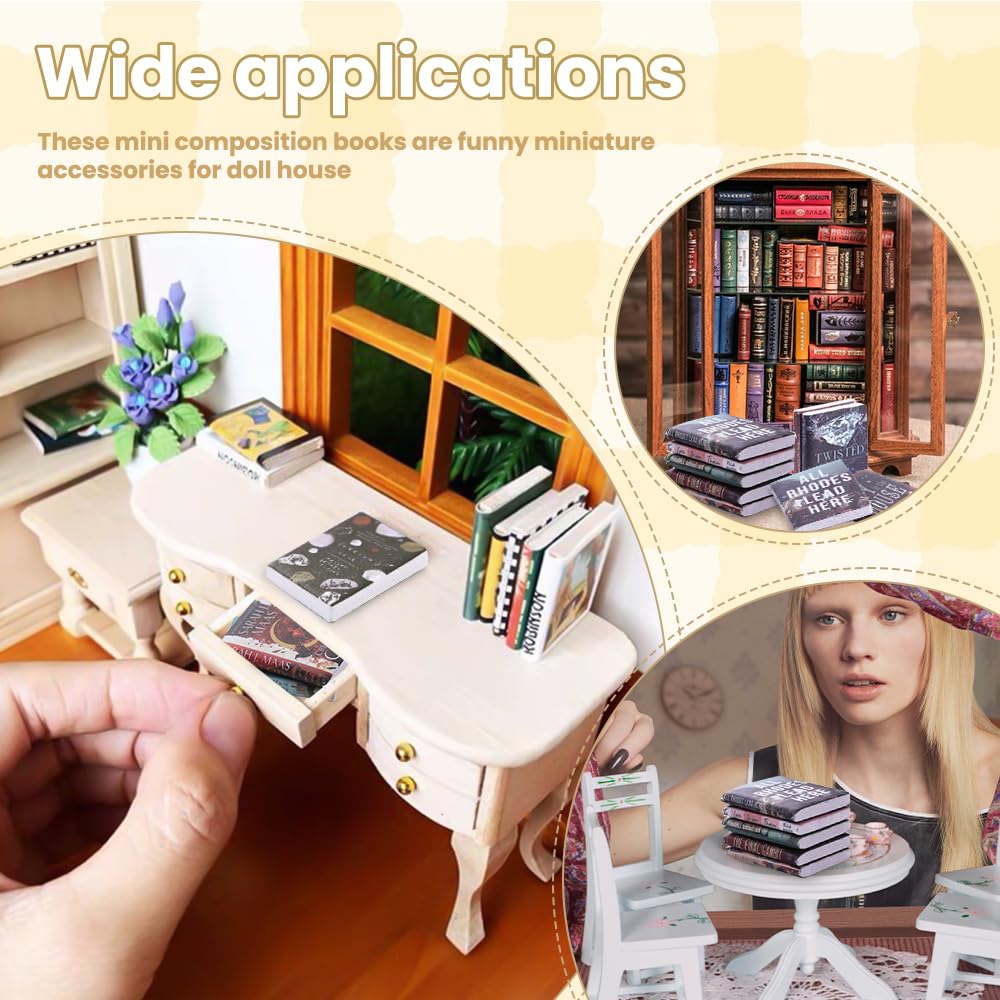 DIYDEC 300pcs Mini Books for Dollhouse – Realistic Foam Library Decor